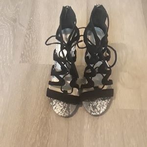 A.N.A python and suede like material heels